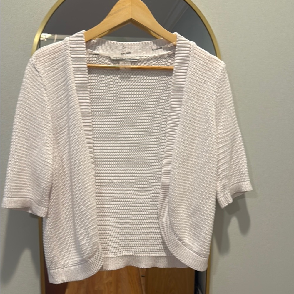 Peter Nygard Cream Open-Front Cardigan